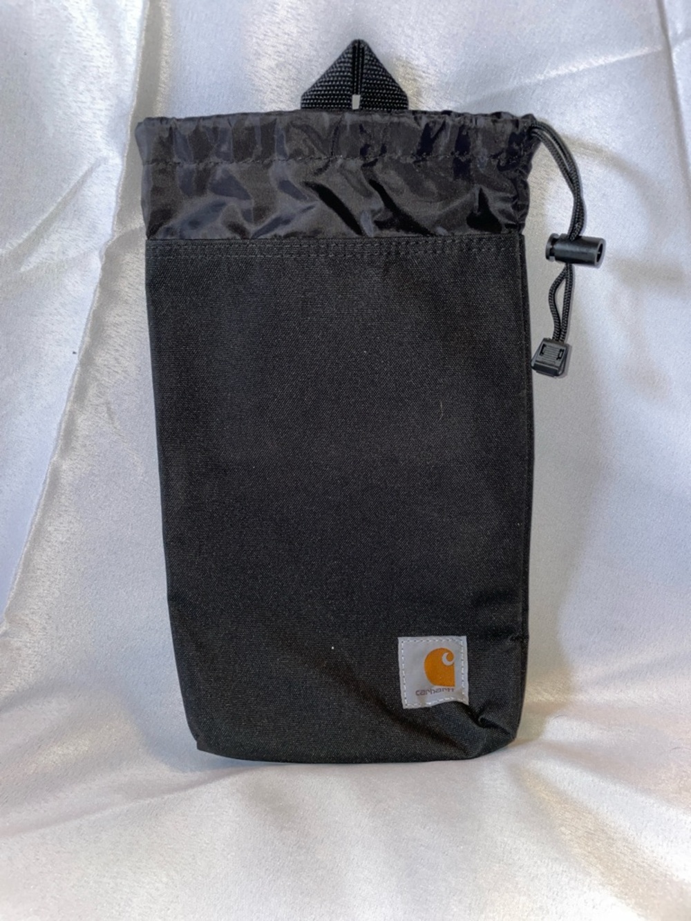 Carhartt Black Drawstring Utility Pouch with Logo Patch